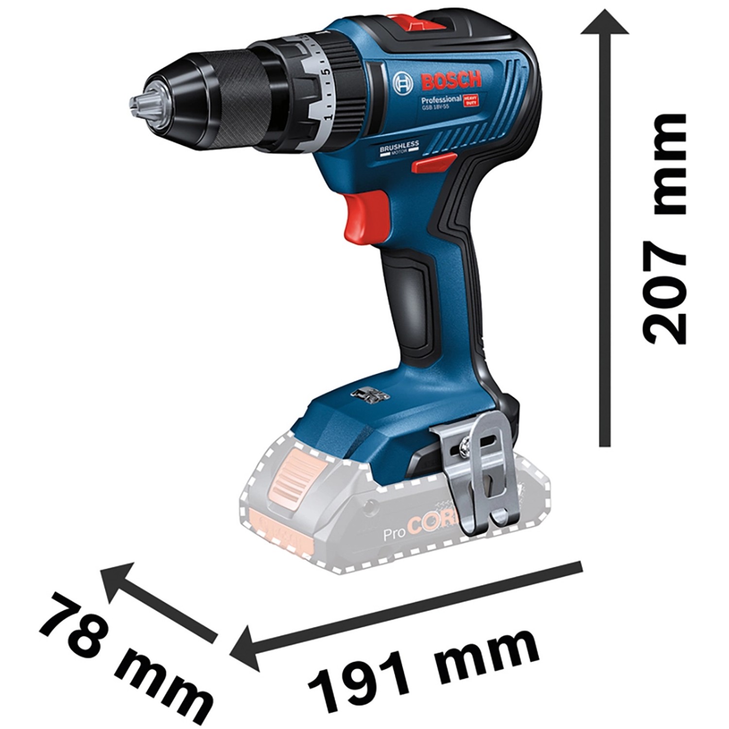 Bosch Professional Akku Schlagbohrschrauber GSB 18V 55 Mit Akkus GAL