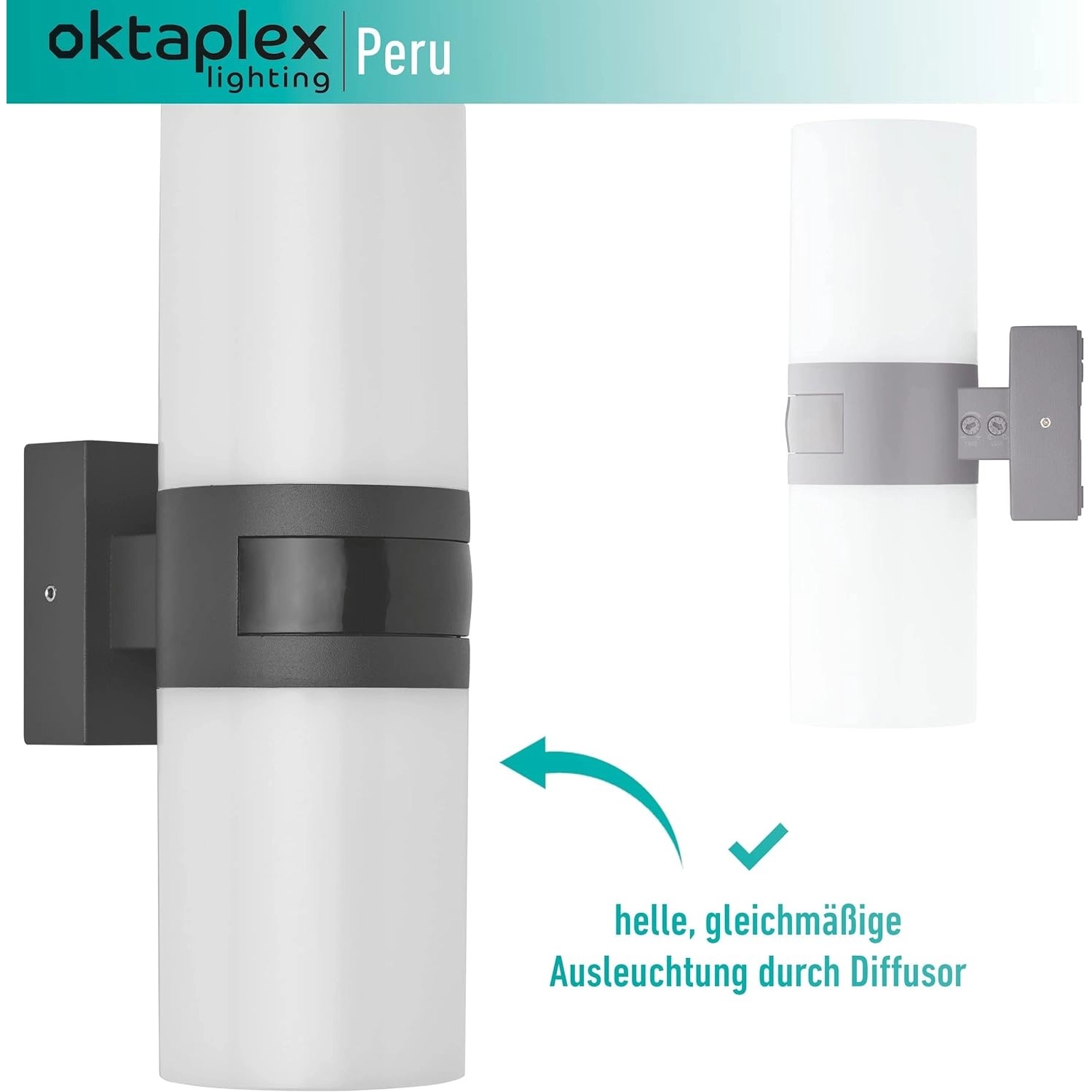 Oktaplex Au Enlampe Mit Sensor Peru Aluminium Au Enleuchte W Lm