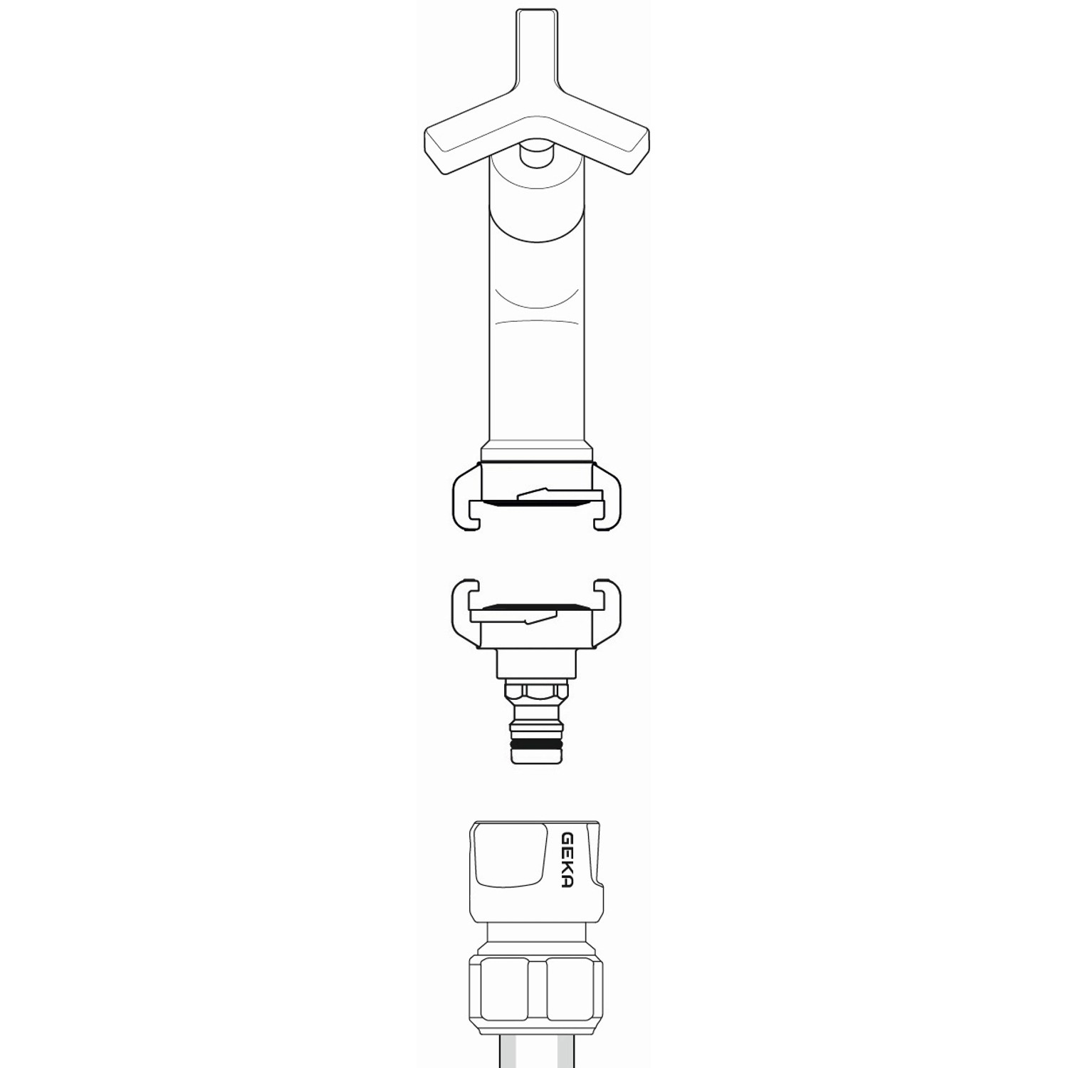 Geka plus Stecksystem Übergangsstück mit Klaue und Stecker Cr Karte