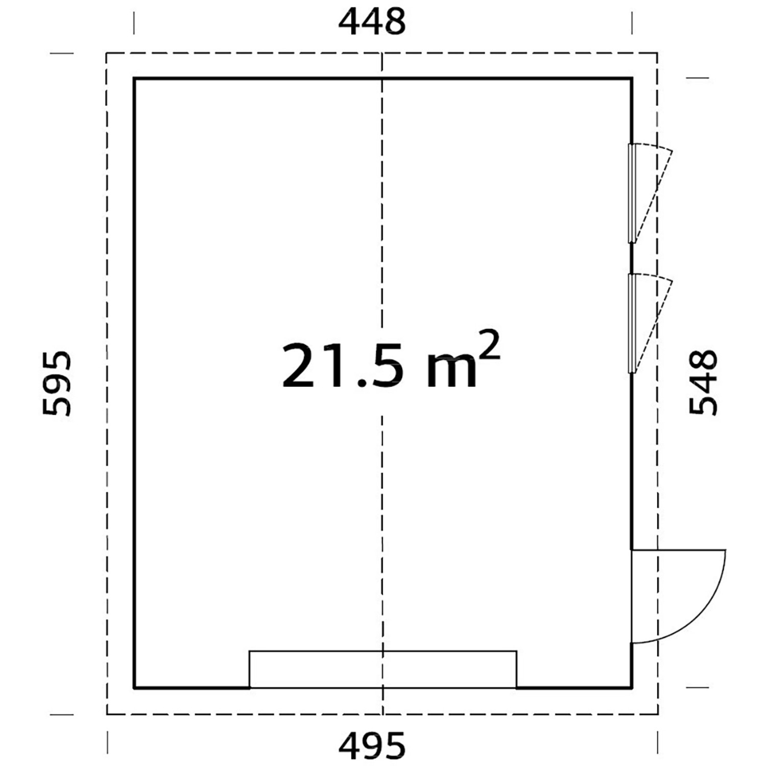 Palmako Garage Andre 21 5 m² Kit Natur Unbehandelt 448 cm x 548 cm