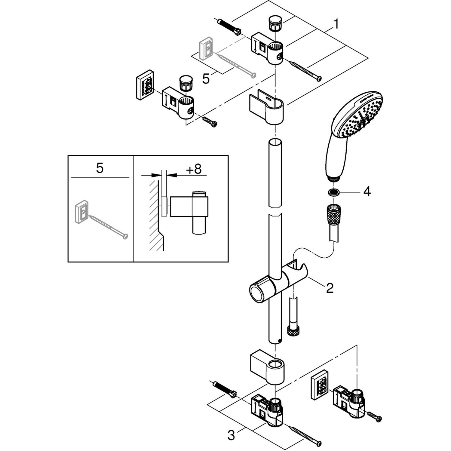 Grohe Brausegarnitur Vitalio Start Chrom Mit Strahlarten Quickfix