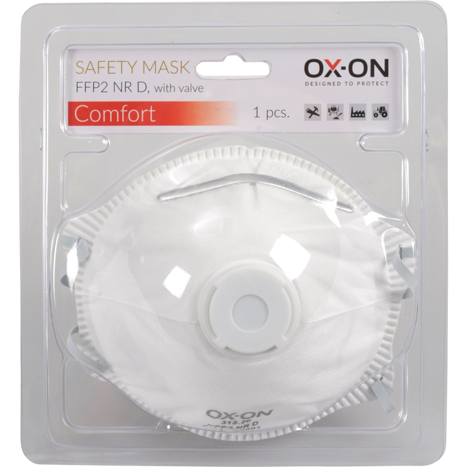 OX ON FFP2 Maske NR D Comfort mit Ventil 1 Stk Weiß One size kaufen bei OBI