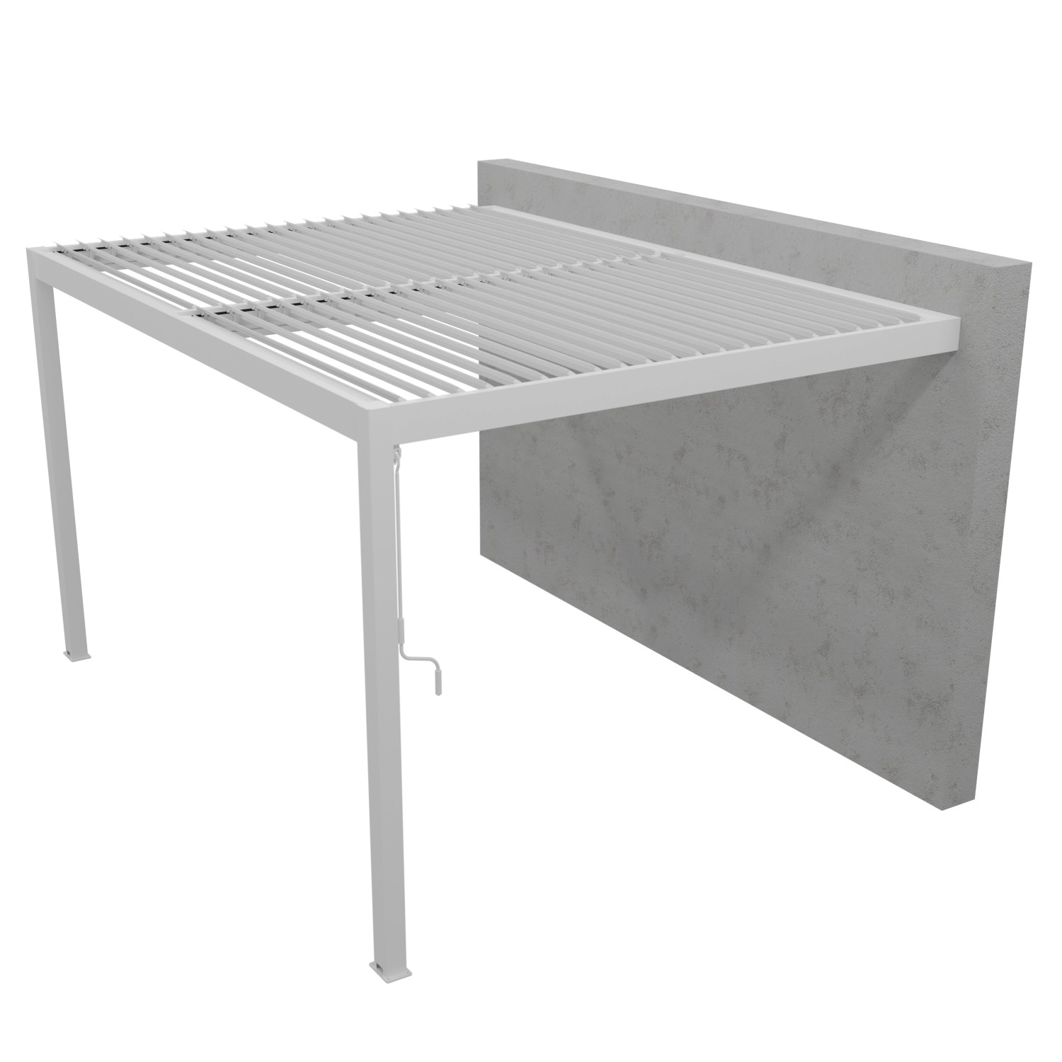 Gardengate Anbaupergola Odin Aluminium 400 x 400 cm Weiß mit Weißen