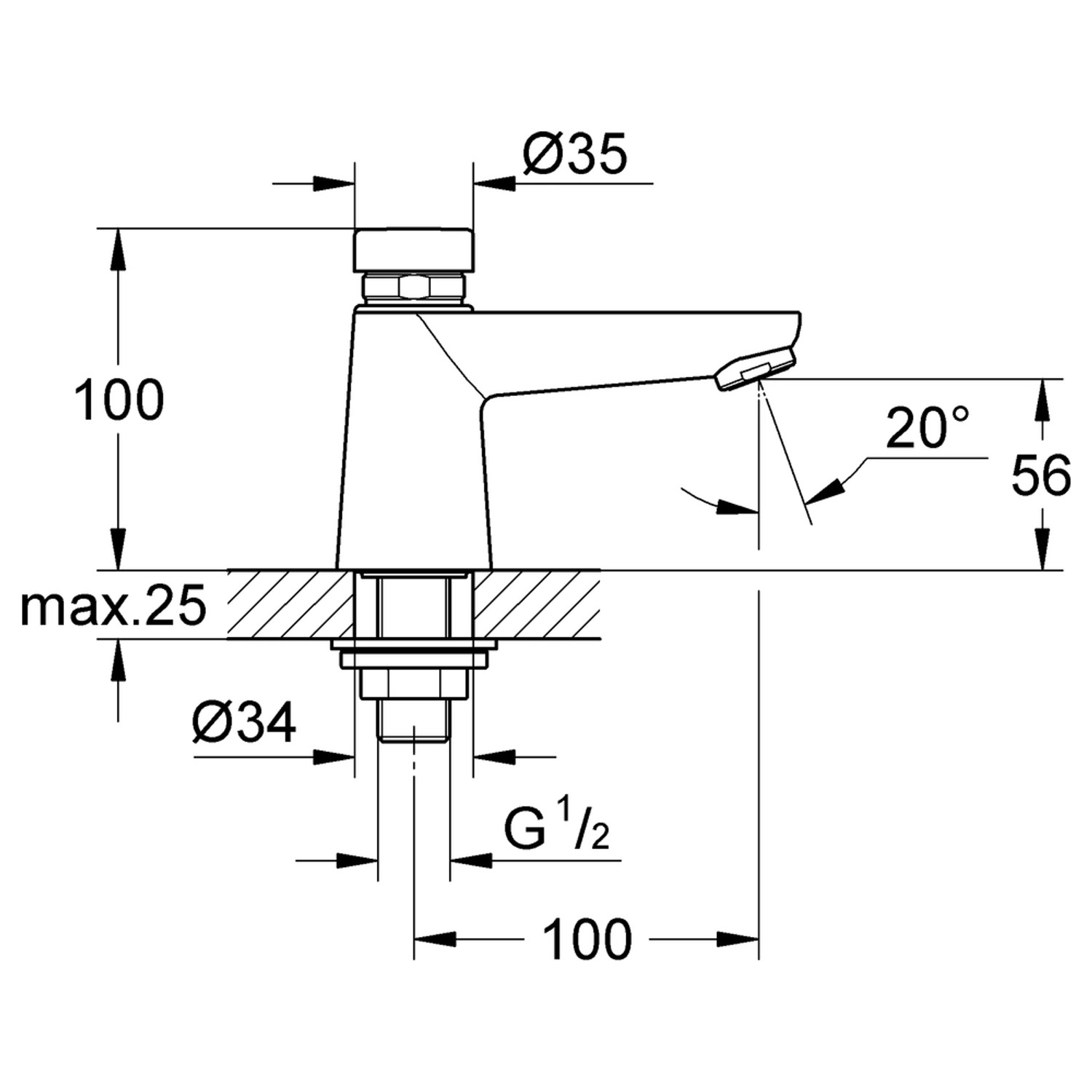 Grohe Selbstschluss Standventil Euroeco Ct Chrom Kaufen Bei Obi