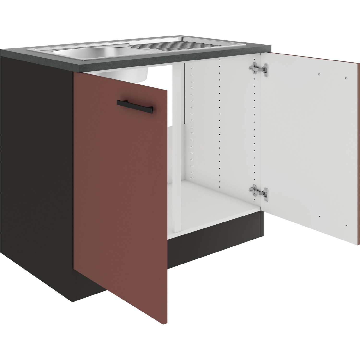 OPTIFIT Nizza407 Spülenunterschrank 100 cm Rostrot kaufen bei OBI