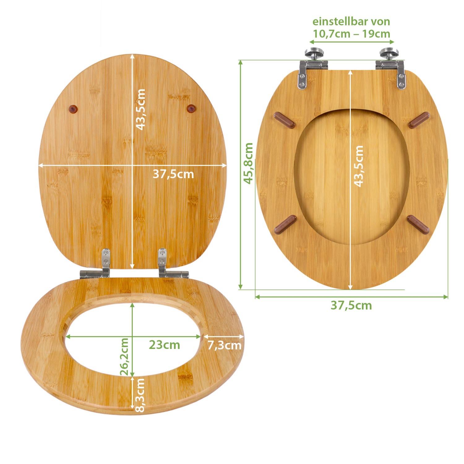 Banjado Design Wc Sitz Bambus Holz Toilettendeckel Mit Absenkautomatik