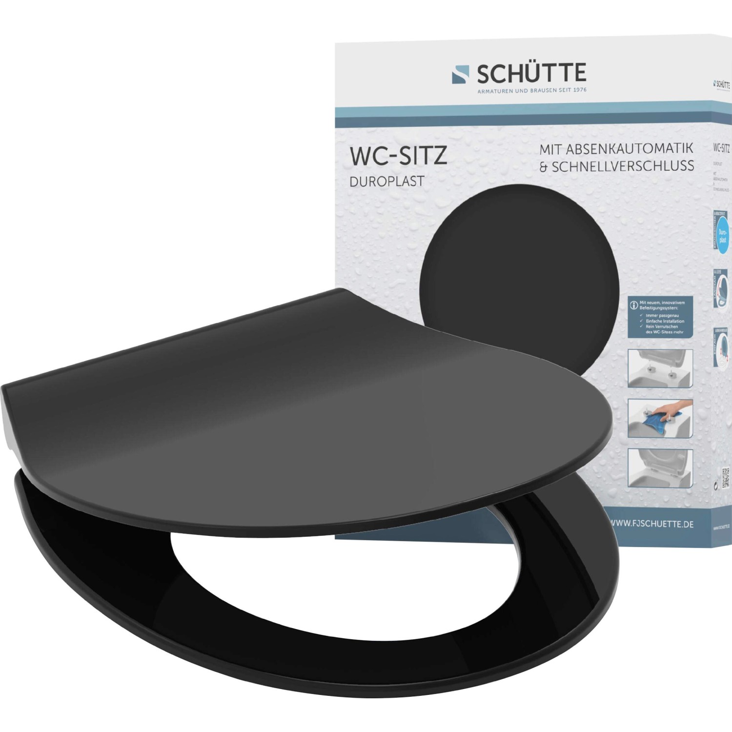 Sch Tte Wc Sitz Duroplast Slim Black Mit Absenkautomatik Und