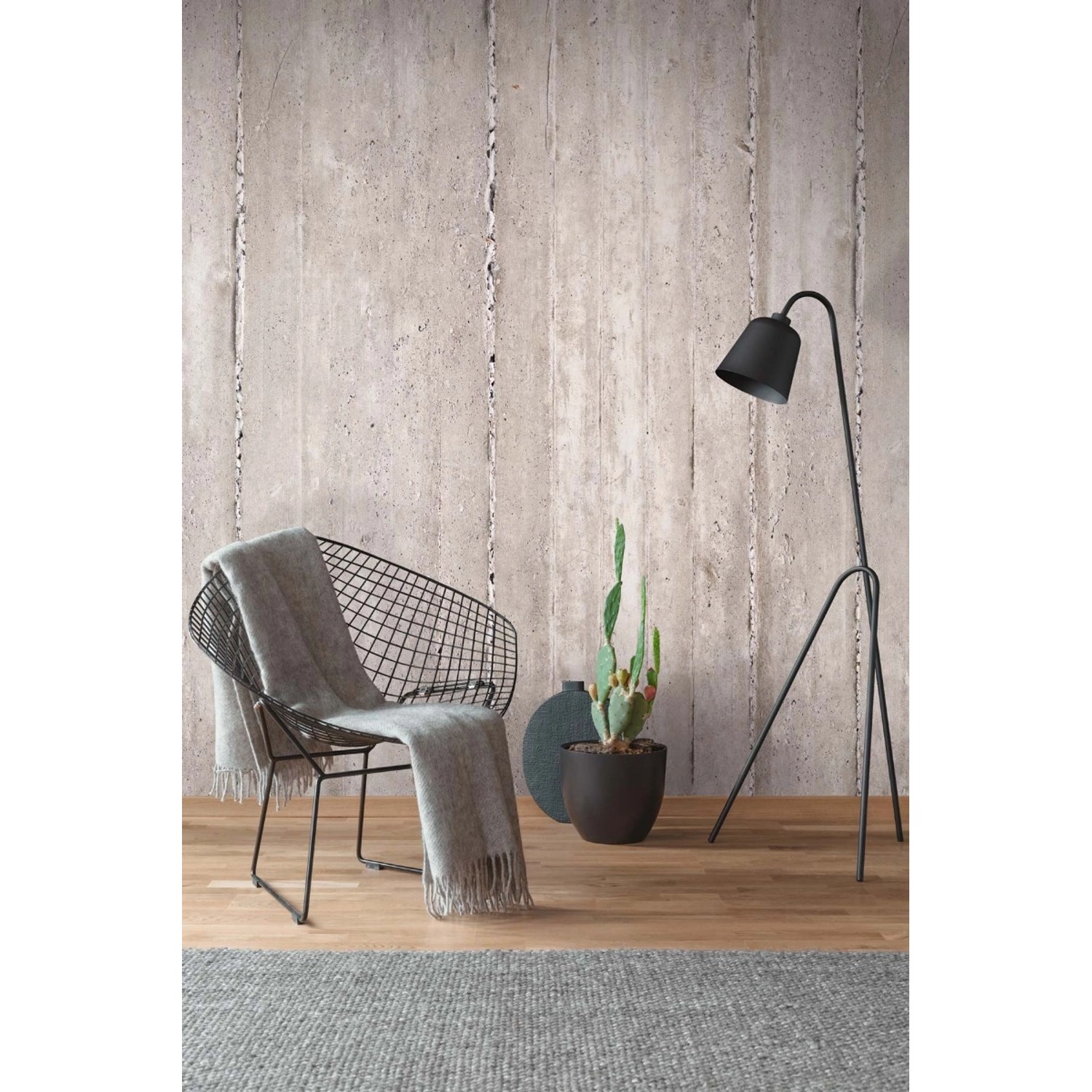 Livingwalls Fototapete Beton Optik Grau Und Creme Beige 159 X 280 Cm AS