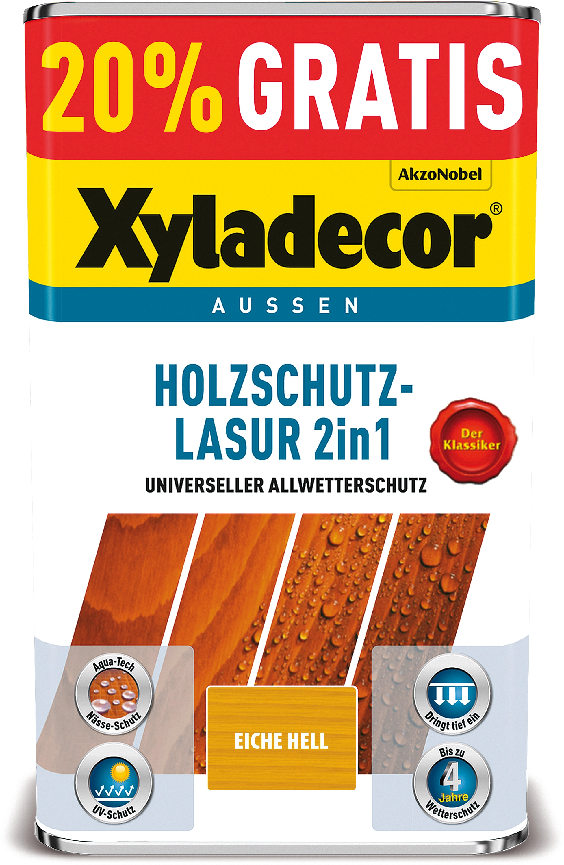 Xyladecor Holzschutz Lasur 2in1 Eiche Hell 4 1 L Kaufen Bei OBI