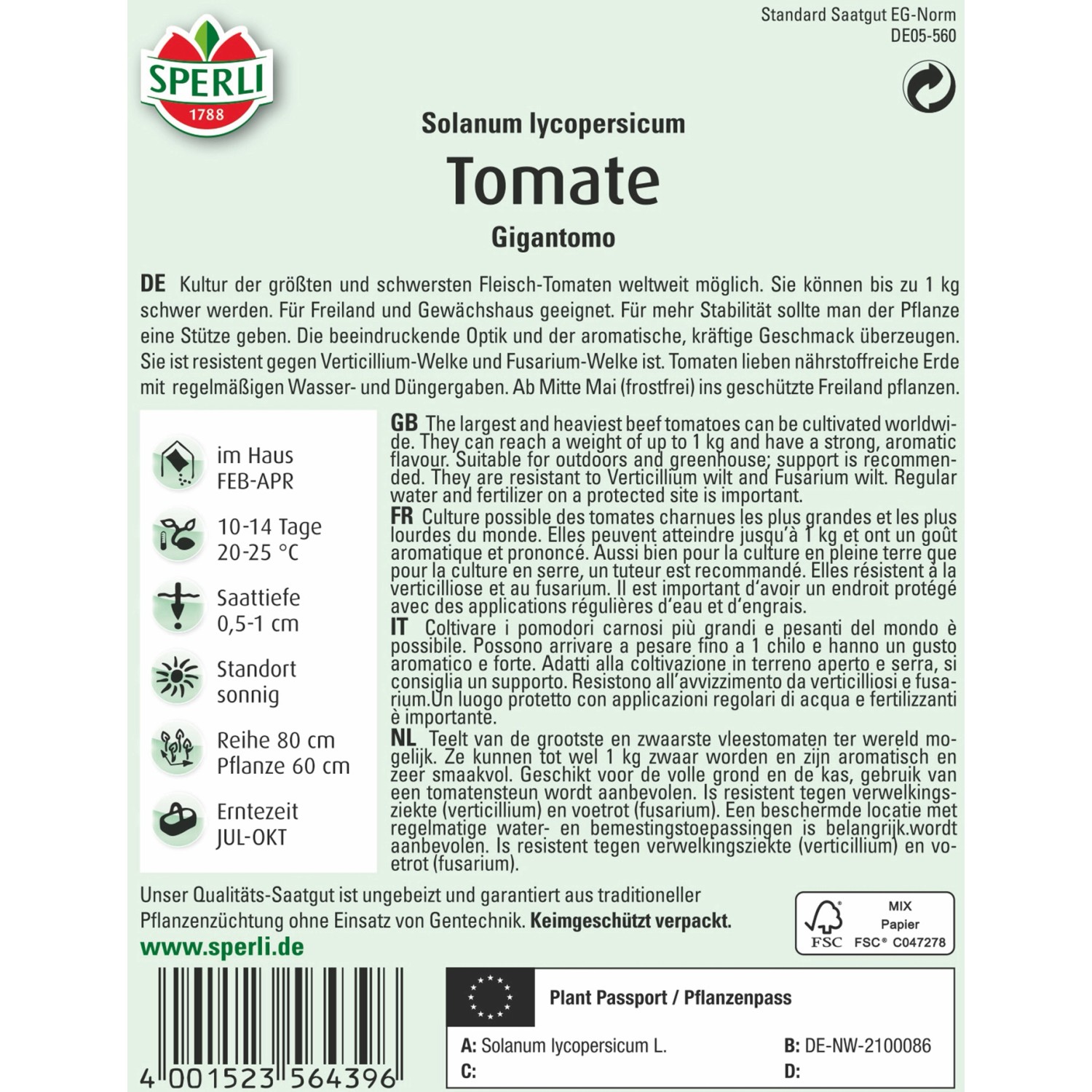 Sperli Tomate Gigantomo F1 Hybride Kaufen Bei OBI