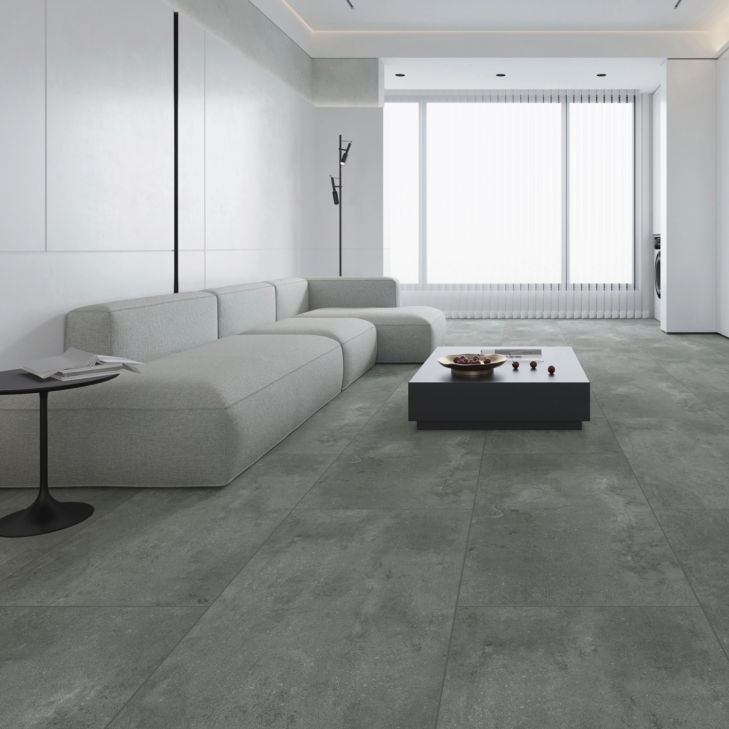 Decoflooring Klick Vinylboden Fliese Xl Grey Concrete Dunkel Grau