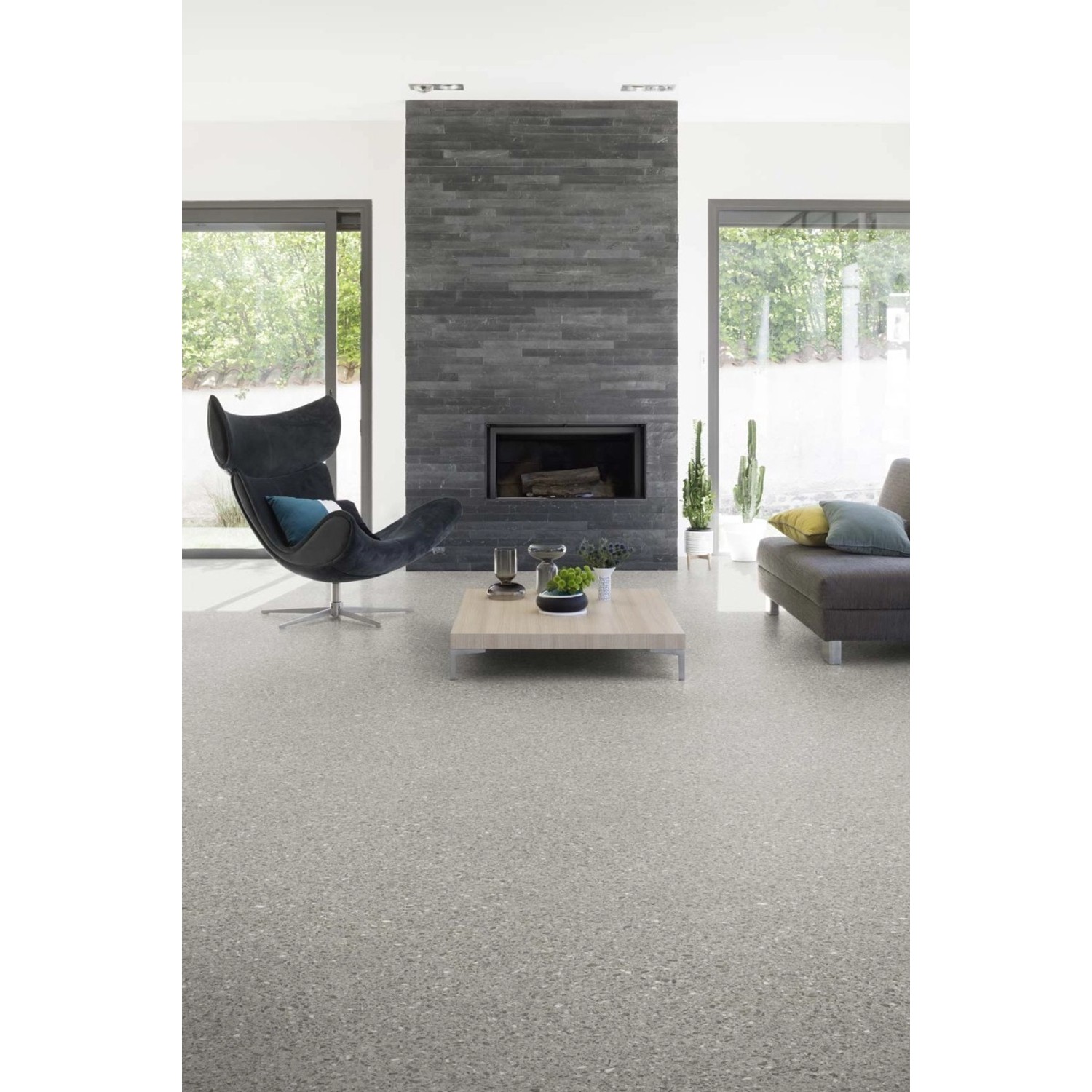 Bricoflor Pvc Bodenbelag Meterware Terrazzo Optik Cv Boden Steinoptik