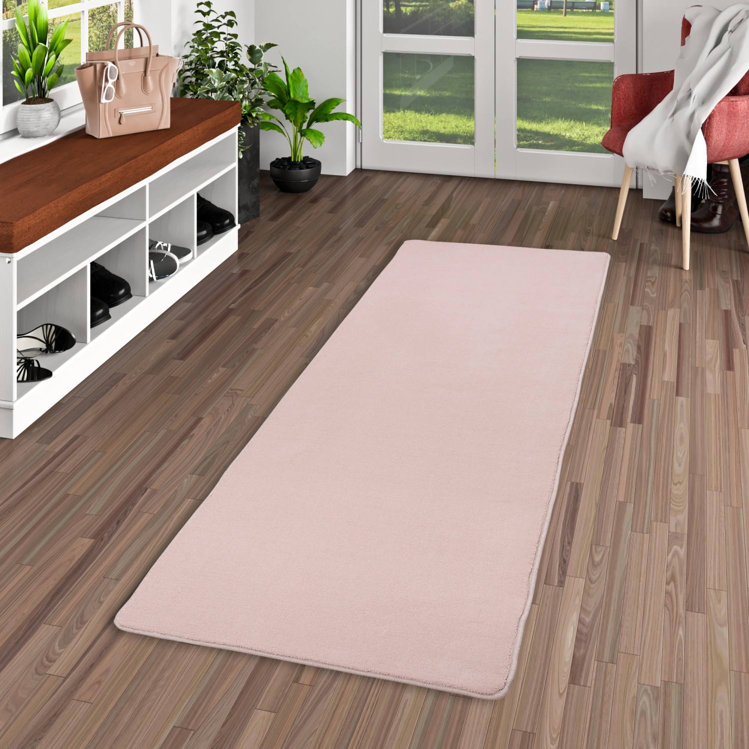 Snapstyle Hochflor Luxus Velours L Ufer Teppich Touch Pastell Rosa