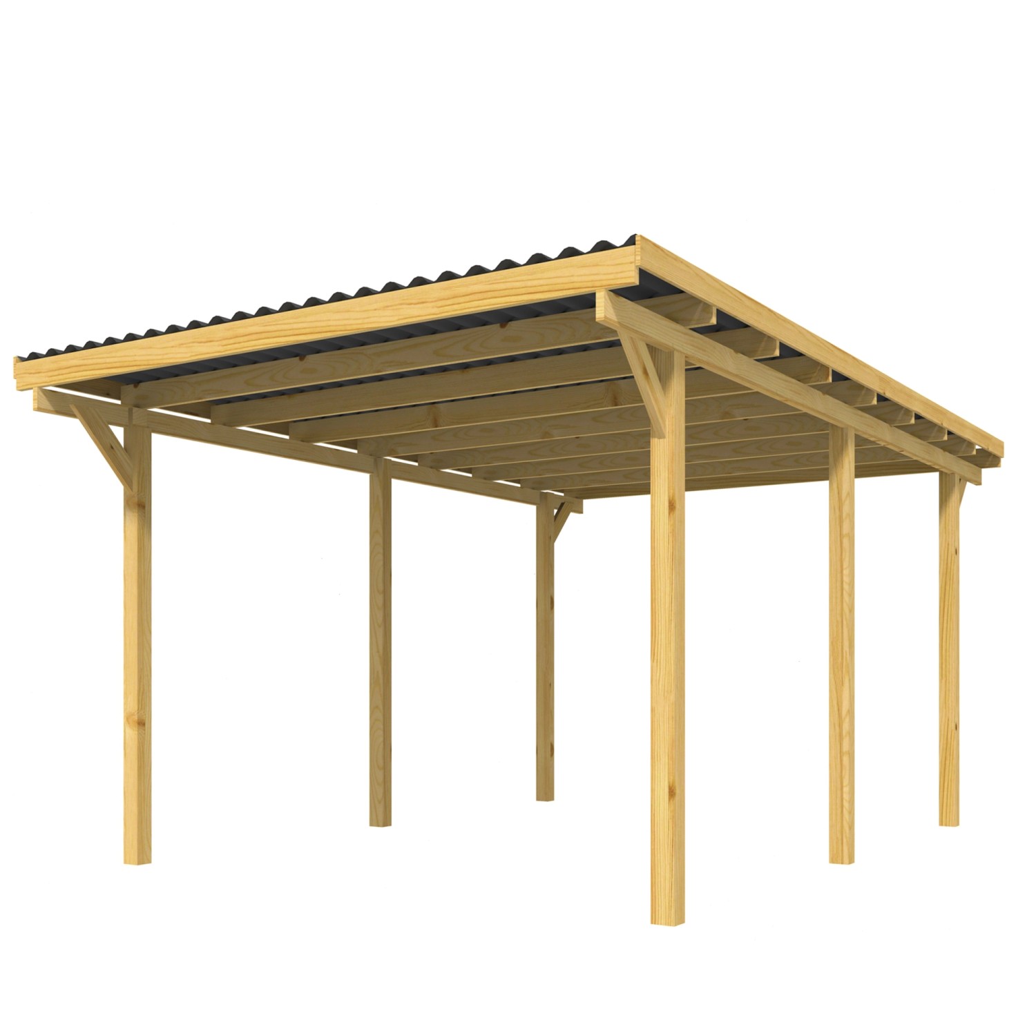 Flachdach Einzelcarport Holz 300 Cm X 500 Cm Kaufen Bei OBI