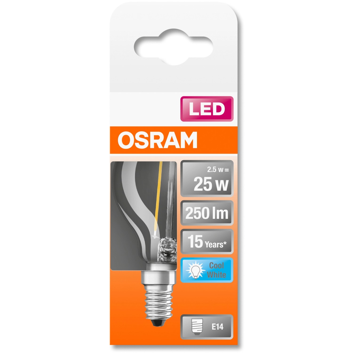 Osram LED Leuchtmittel E14 Tropfenform 2 5 W 250 lm 7 7 x 4 5 cm H x Ø