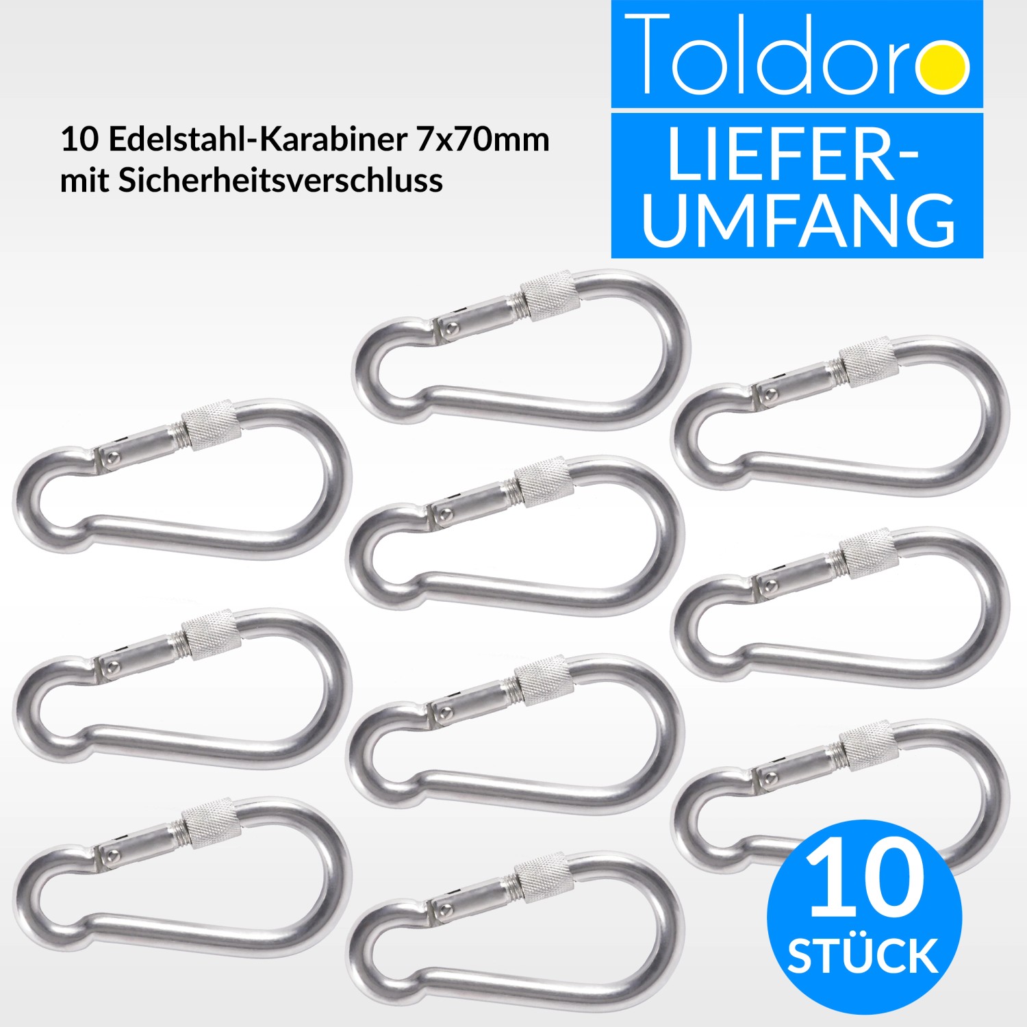 Toldoro St Ck Edelstahl Karabiner Mit Schraubverschluss Mm