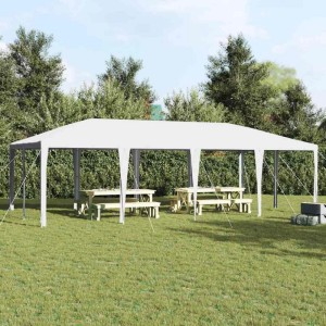 Weißes vidaXL Partyzelt 800x400 cm aus Polyethylen und Stahl im Garten.