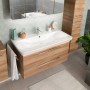 Fackelmann Waschbeckenunterschrank Milano Asteiche, 100 cm breit, mit zwei Schubladen und Softclose.