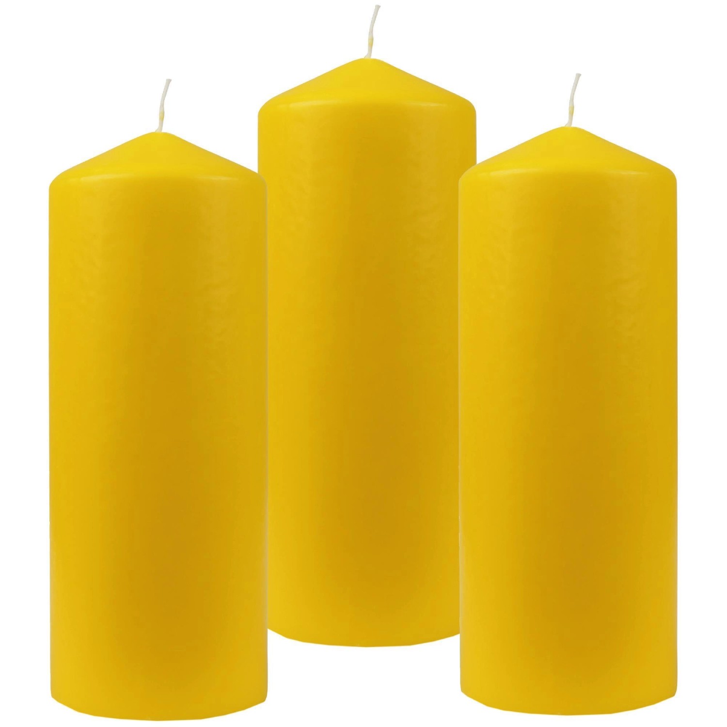 HS Candle Stumpenkerzen Ø6cm 3er Pack Gelb günstig online kaufen