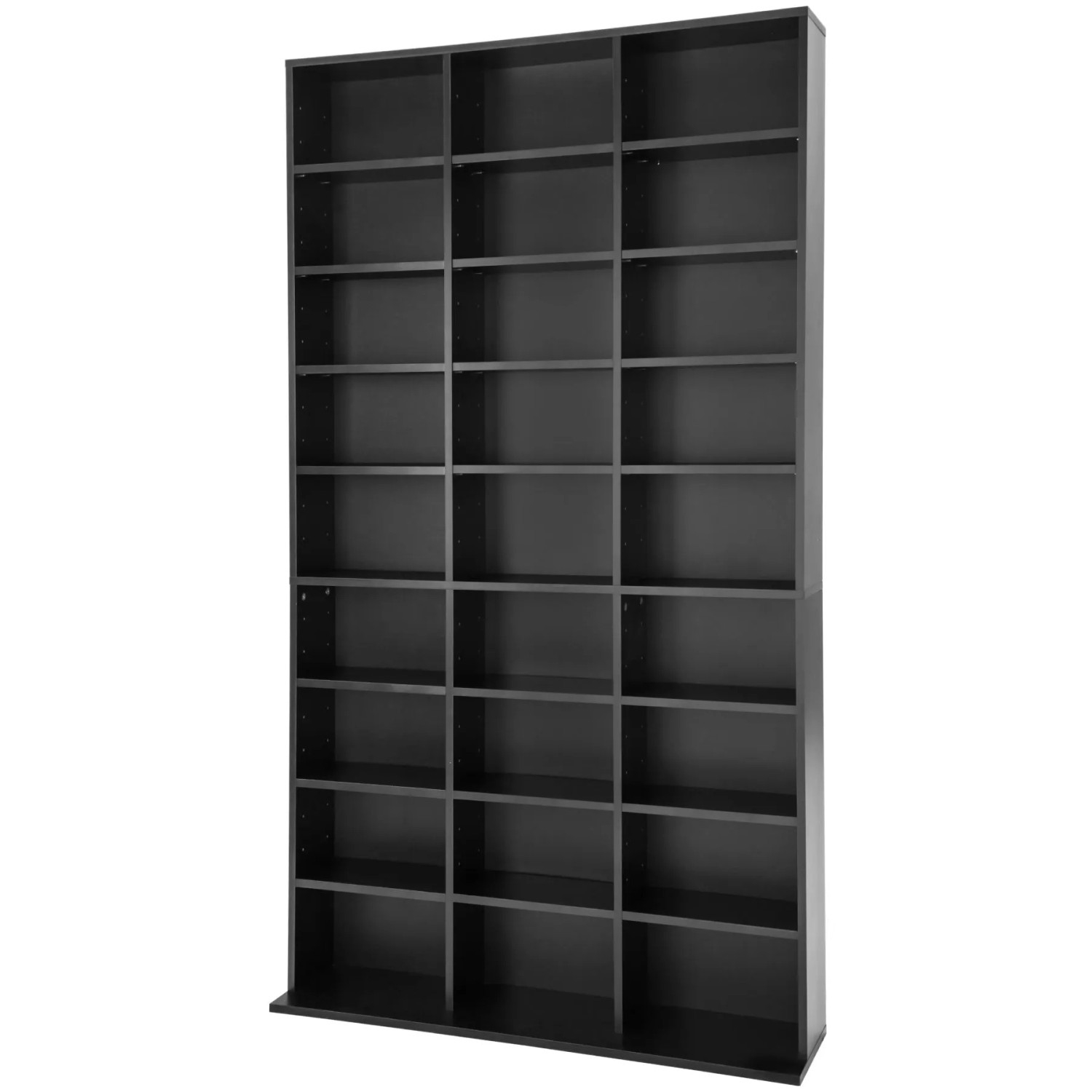 Tectake Cd Dvd Regal Christel In Holzoptik 27 Fächer  102 x 23 50 x 180 cm Schwarz