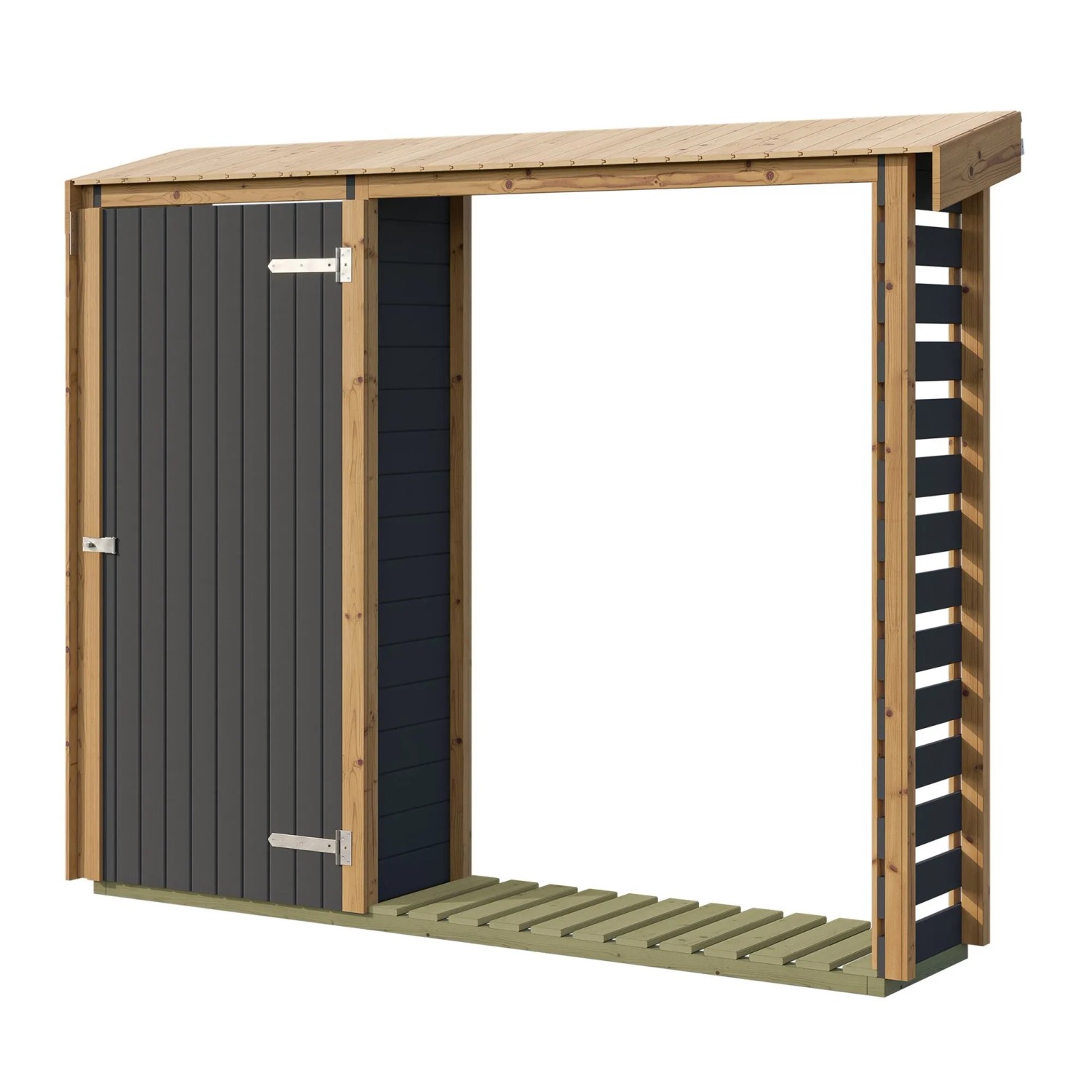 Weka Brennholzregal Killarney 300 cm Anthrazit-Eiche