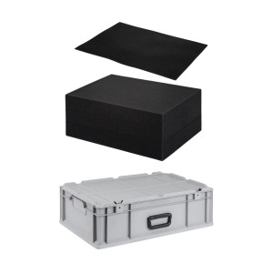 Eurobox NextGen Portable mit Rasterschaumstoff und Einlage, 34L Transportbox.