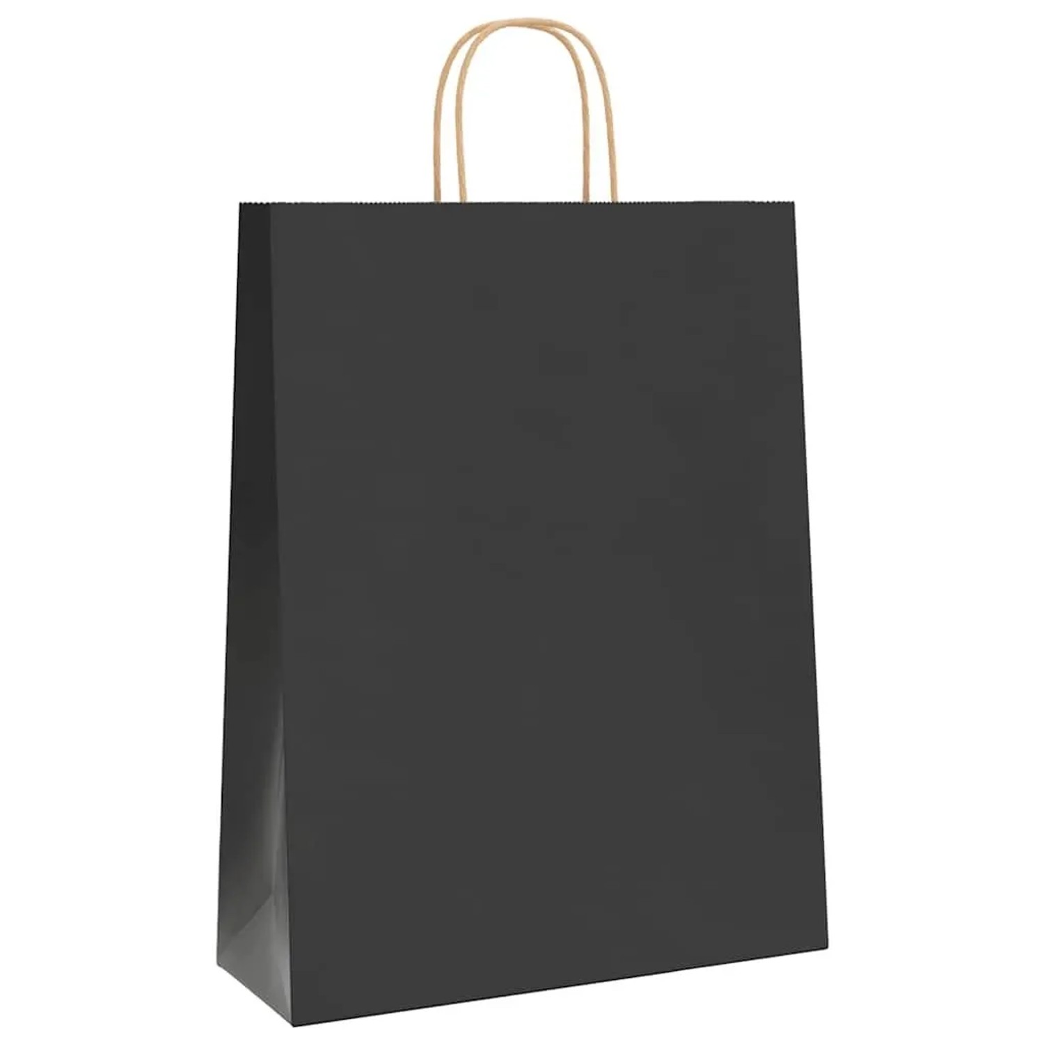 vidaXL Papiertragetaschen 250 Stk mit Henkeln Schwarz 32x12x42 cm 4101648