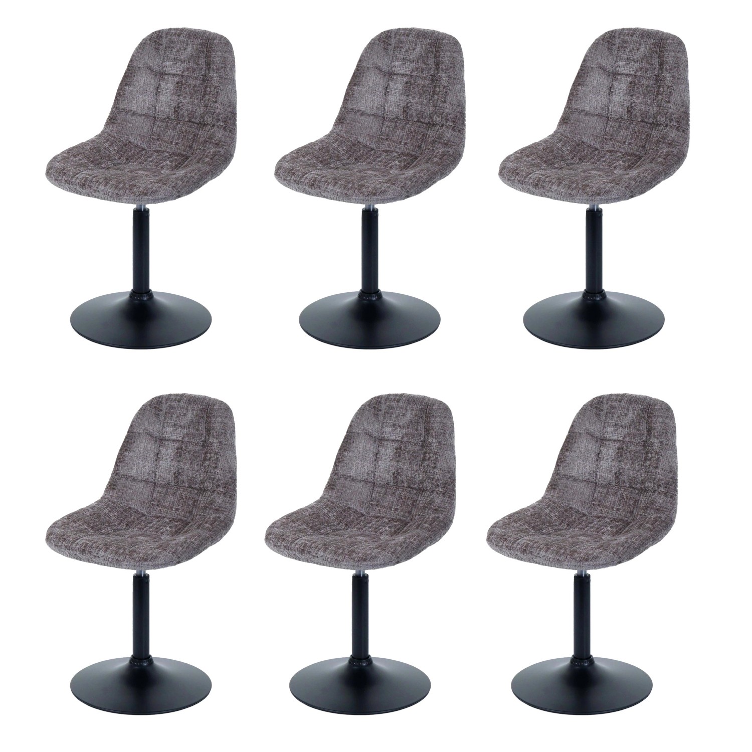 MCW Esszimmerstuhl A60 6er-Set Stoff/Textil Chenille 465g/m² Braun günstig online kaufen