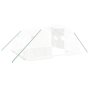 Weißes furnicato Gewächshaus mit Stahlrahmen, 16 m², 4x4x2 m. Ideal für den Schutz von Pflanzen.