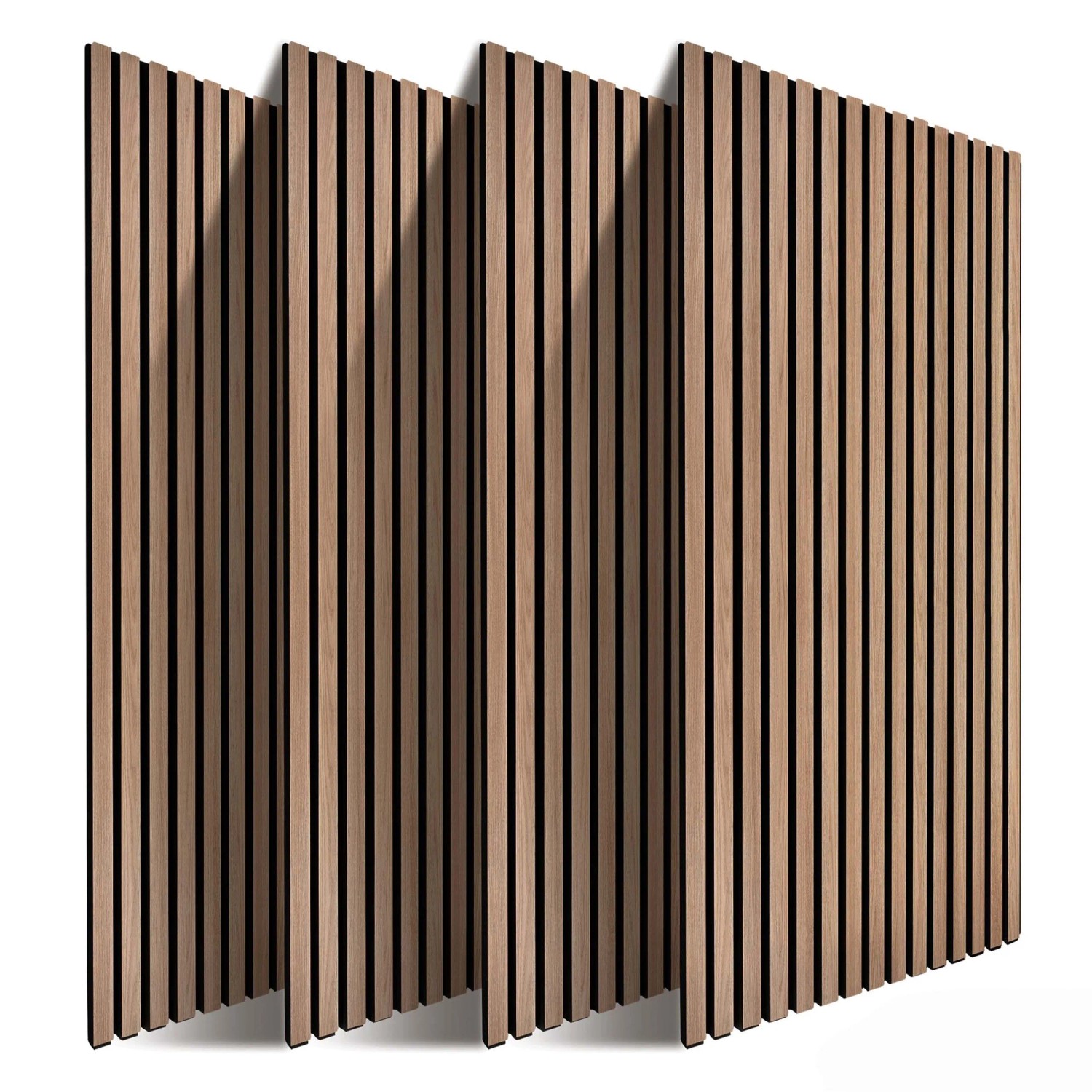 Relaxdays Akustikpaneele 4er Pack MDF Eiche Schallschluckend 120 cm x 60 cm x 2 cm 5,3 kg