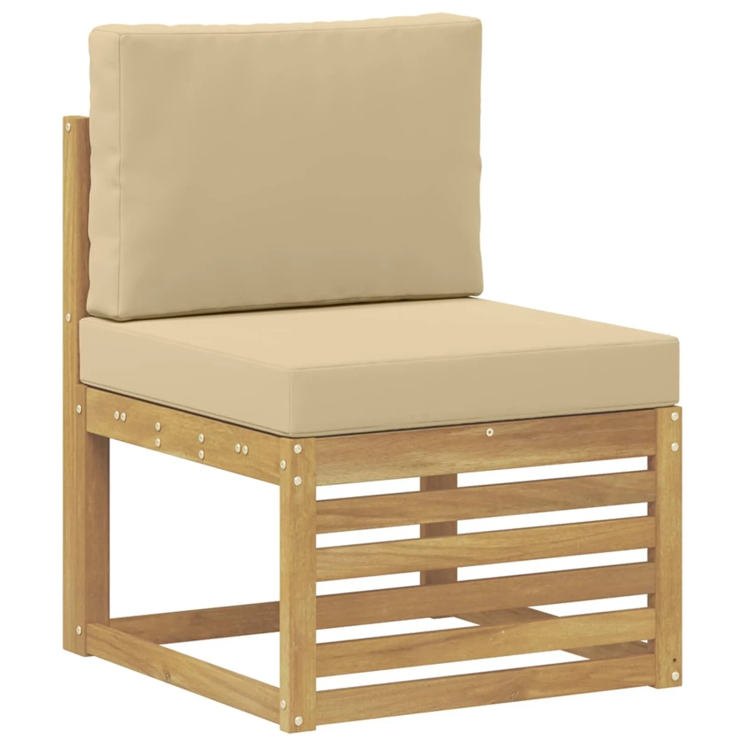 vidaXL Outdoor Mittelsofa Massivholz Akazie Weiß 901497