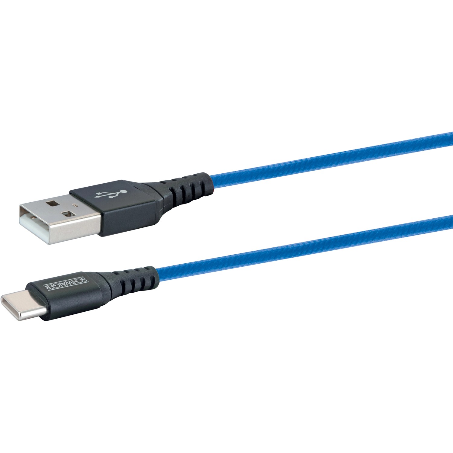 Königsblaues Type C Sync & Ladekabel (1,2 m) für Handy-Zubehör mit USB und Type C Anschluss.