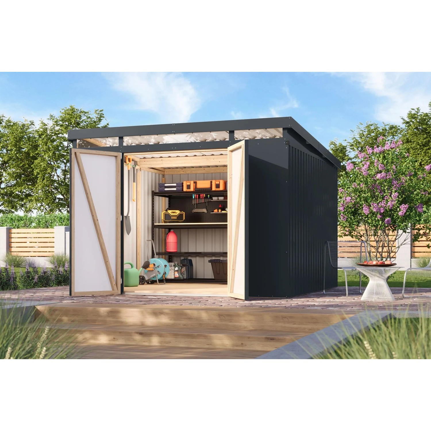 Karibu Metallgerätehaus Neos 3,5 Anthrazit