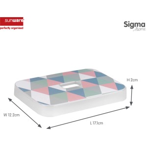 Sunware Deckel für Sigma Home Aufbewahrungsbox 2,5 l, buntes Pastell-Design mit Griff.