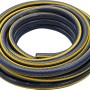 Aufgerollter LUX-TOOLS PRO Gartenschlauch, 13 mm (1/2 Zoll), 10 m, blau-gelb.