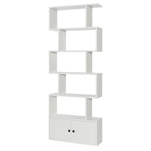Costway Bücherregal mit Türen Standregal 183 x 70 x 23 cm Weiß