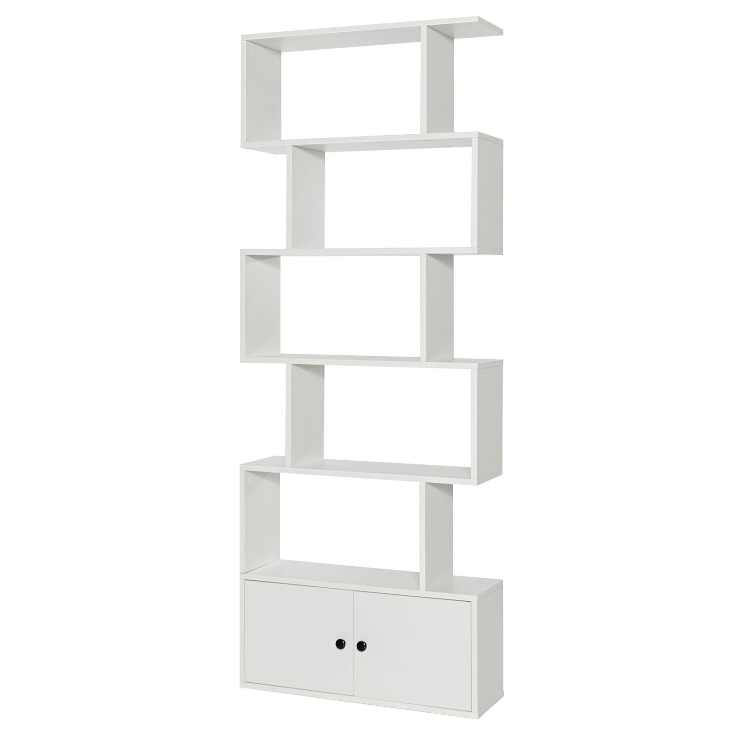 Costway Bücherregal mit Türen Standregal 183 x 70 x 23 cm Weiß günstig online kaufen