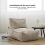 Beiger mokebo Sitzsack aus Cord, Relaxliege oder Bodenkissen im Wohnzimmer.