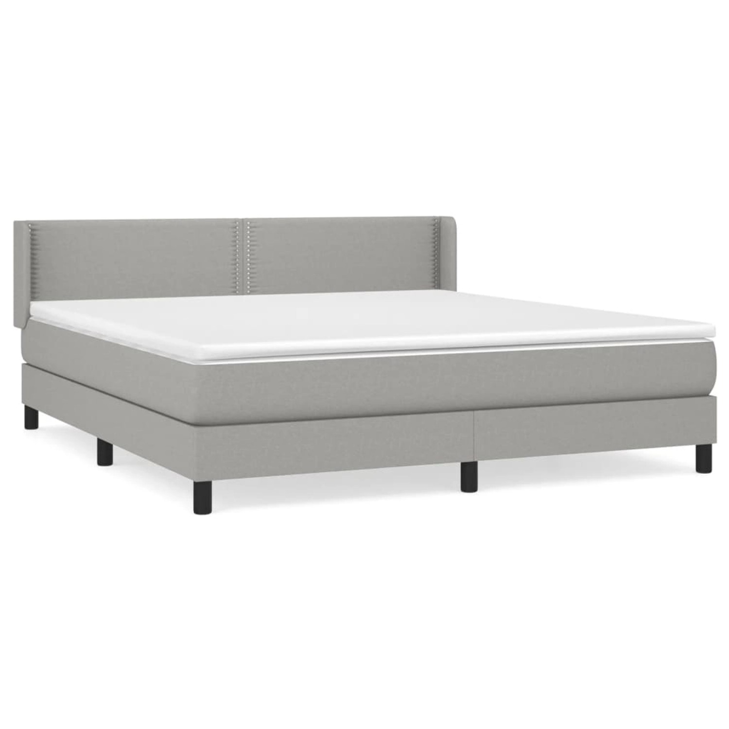 vidaXL Boxspringbett mit Matratze Hellgrau 180x200 cm Stoff 3129649 günstig online kaufen