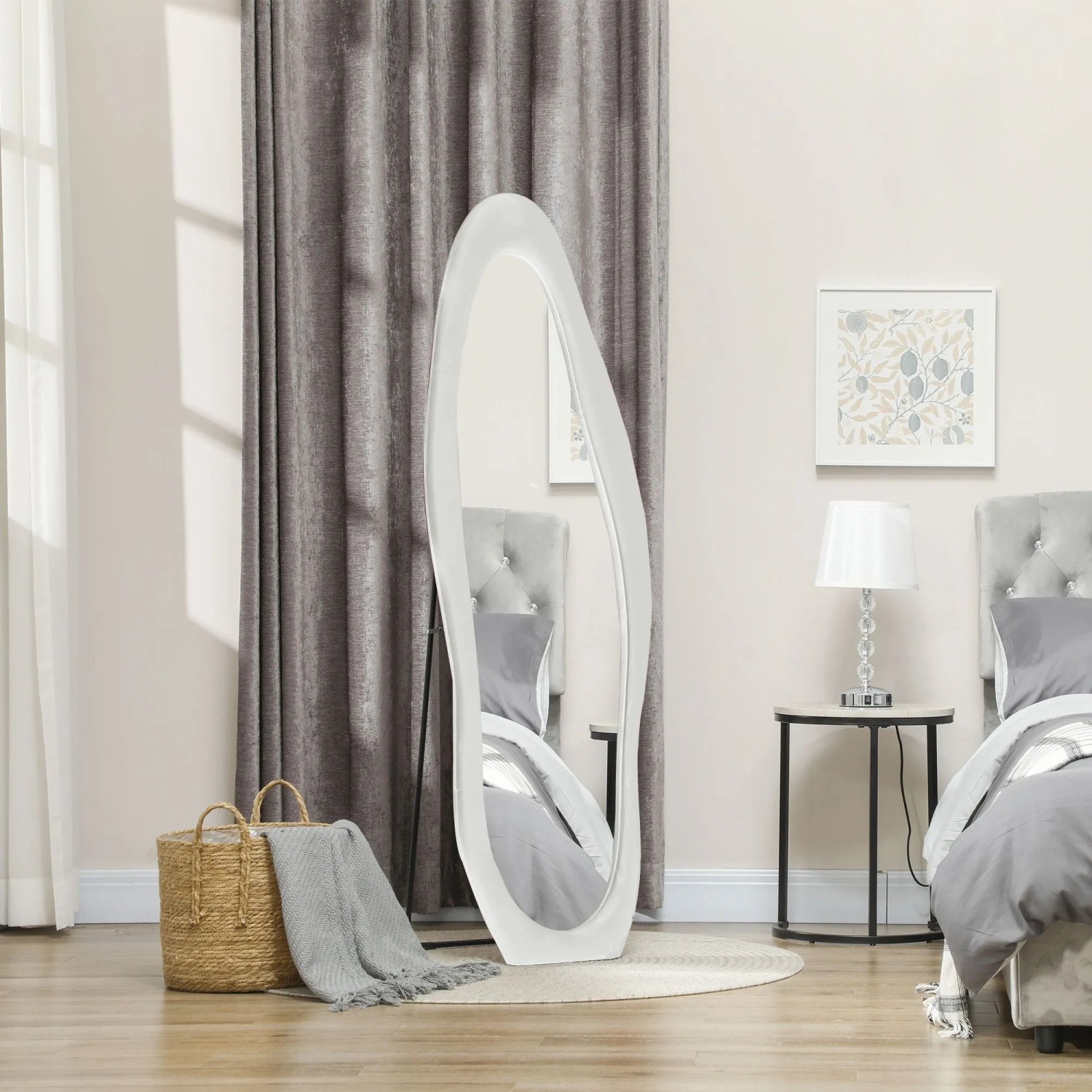 HOMCOM Ganzkörperspiegel Wandspiegel Weiß 160 x 50 cm kaufen bei OBI