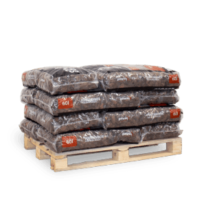 Palette Galamio Rindenmulch Pinie Grob, 12 Säcke à 60l, ideal für Garten und Beet.