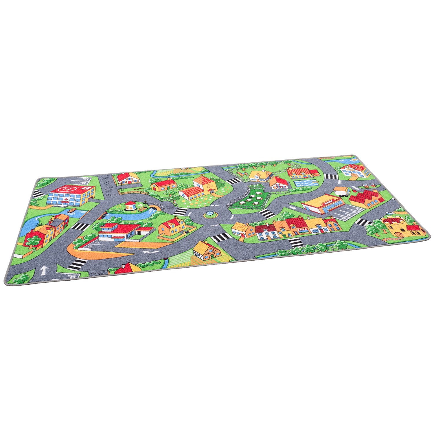 Snapstyle Kinder Spiel Teppich Little Village Bunt 80x200cm günstig online kaufen