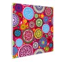 Banjado Schlüsselkasten mit Glasfront, 30x30cm, weiß, Retro Kreise Motiv, 50 Haken, magnetisch und beschreibbar.