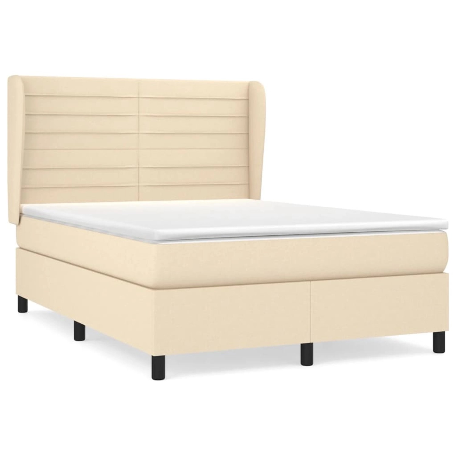 vidaXL Boxspringbett Boxspringbett mit Matratze Creme 140x200 cm Stoff Bett günstig online kaufen