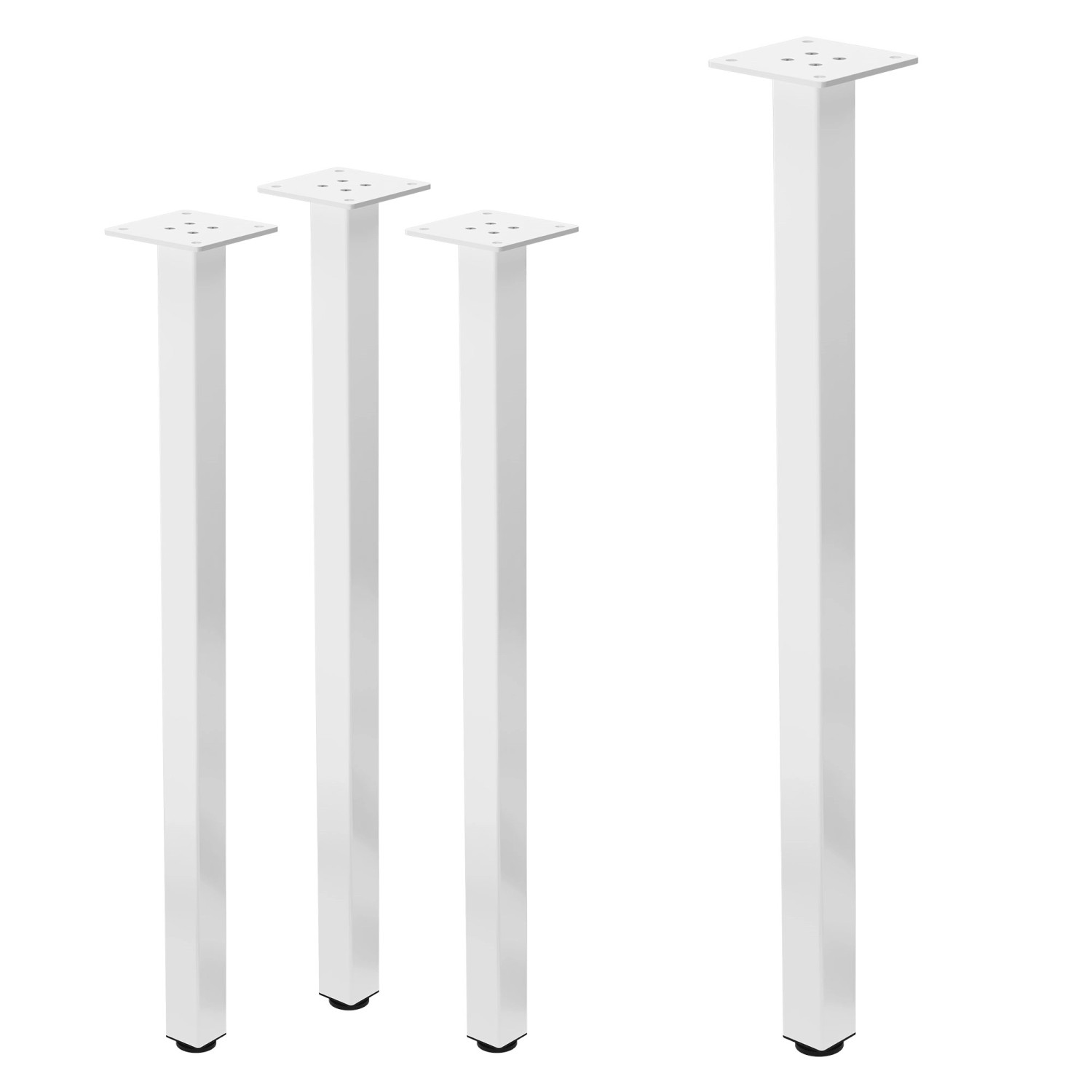 ML-Design Tischbeine 4Er Set I-Design H72 cm Weiß Stahl 4x4 cm