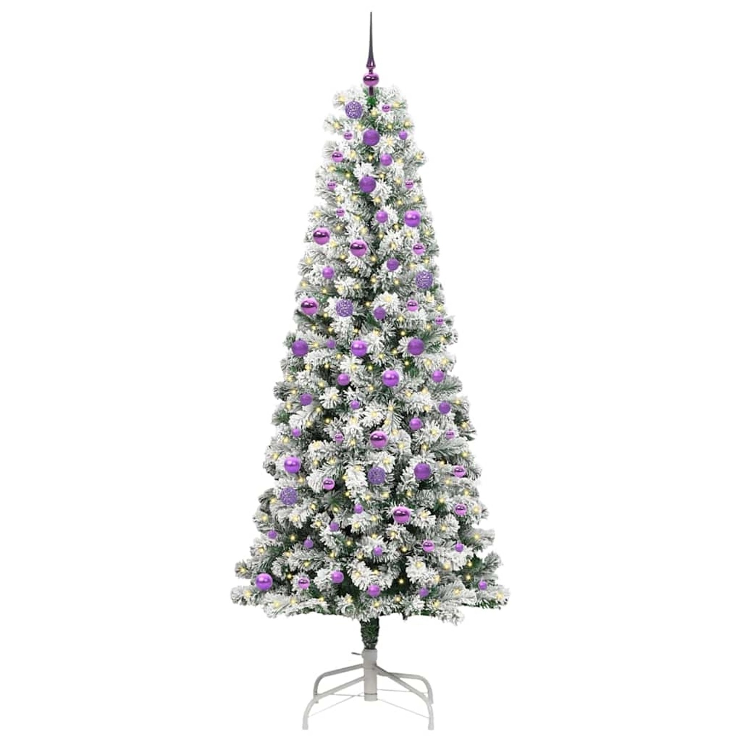 vidaXL Künstlicher Klappbarer Weihnachtsbaum Grün und Weiß 240 cm 3395619