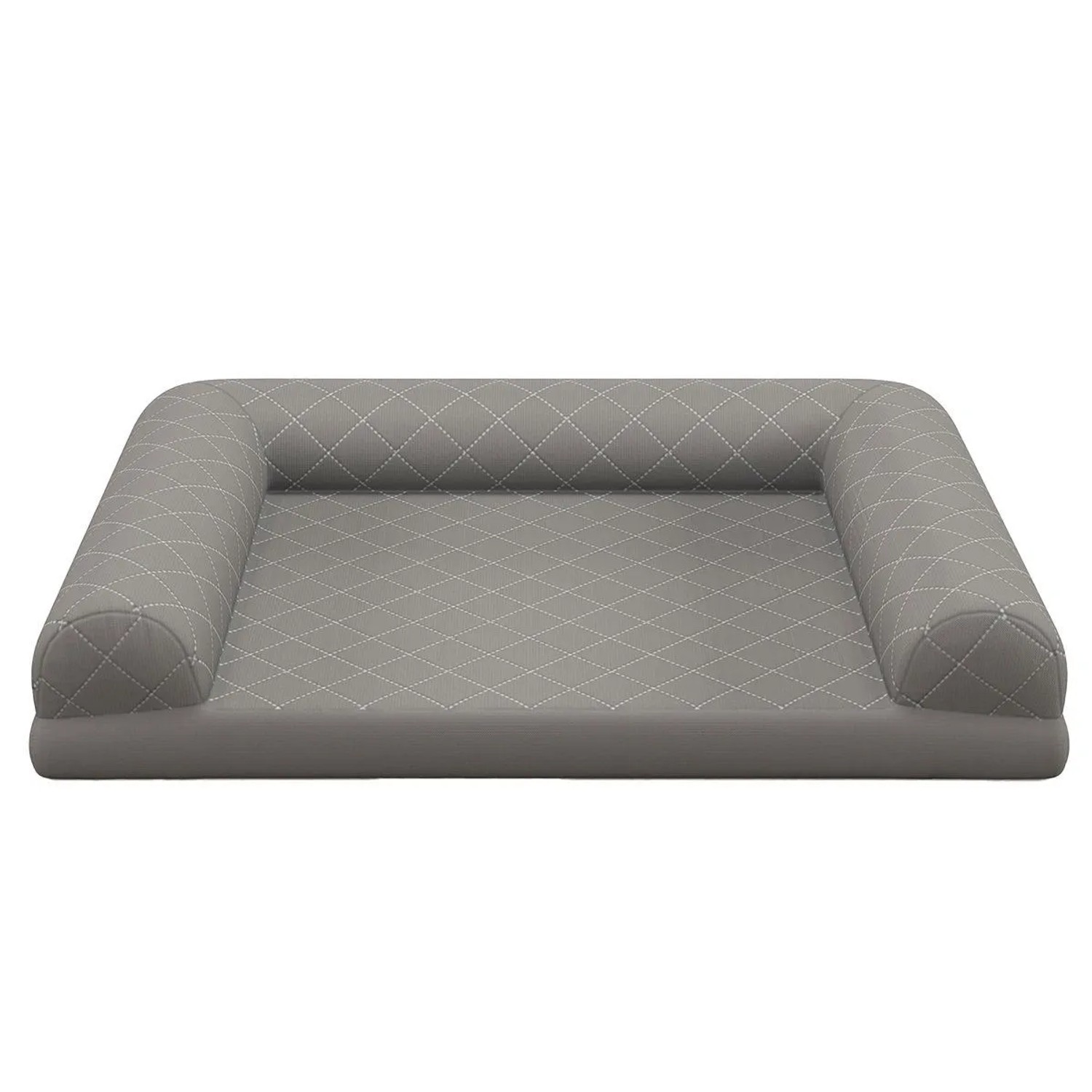 Costway Hundebett Hundesofa mit Seitlichen Rändern Grau 90 x 69 x 18 cm günstig online kaufen