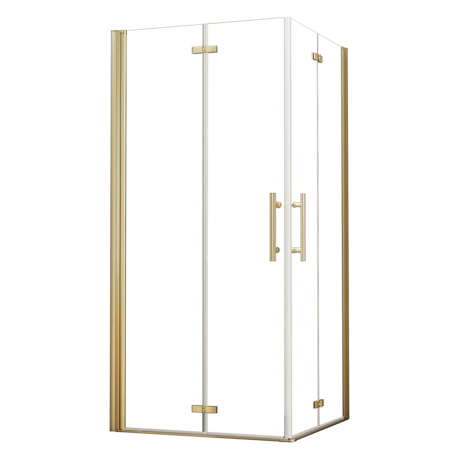 AICA 100x80cm Höhe 195cm Gold Gebürstet Falttür Duschkabinen 6mm NANO ESGgl günstig online kaufen