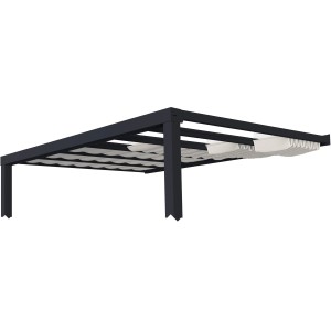 Palram Canopia Sonnensegel für Terrassenüberdachung Stockholm, 3,4x3,7m, weiße Stoffbahnen.