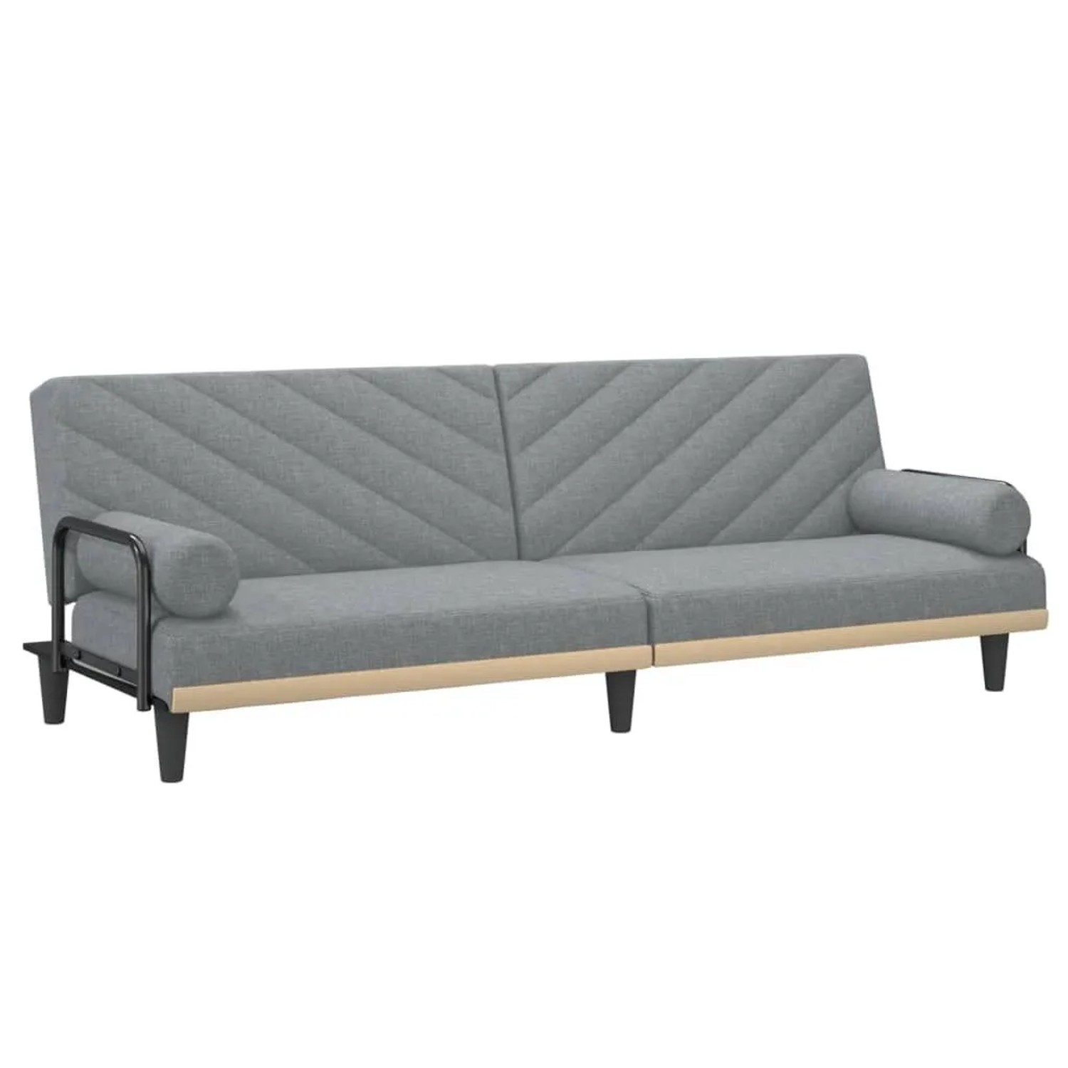 vidaXL Schlafsofa mit Armlehnen Hellgrau Stoff 351931